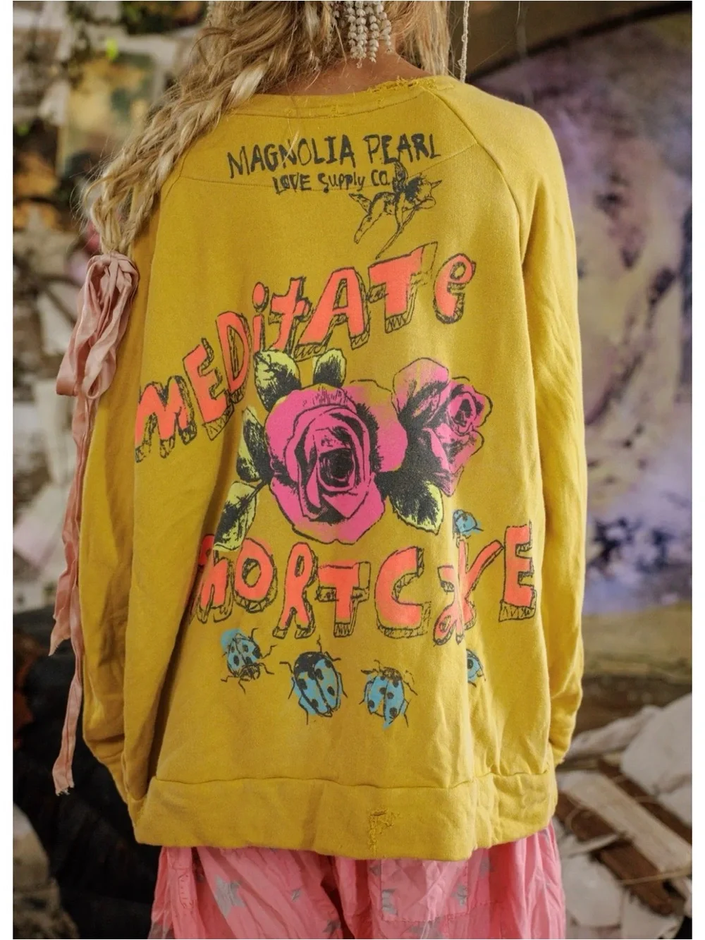 NWT Magnolia Pearl Neon Bluebonnet Richi Sweatshirt - Picture 2 of 11